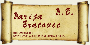 Marija Bratović vizit kartica